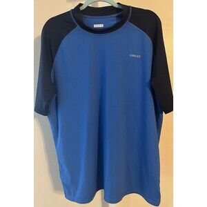 H.MILES Men UV Protection Rash Guard Swim Shirt Moisture Wicking 2XL Blue Black